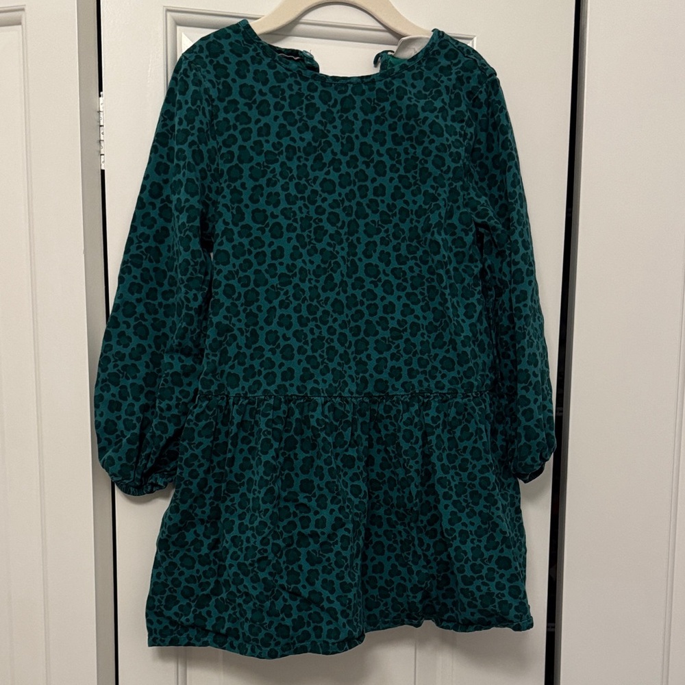 Boden Teal Patterned Kids Dress